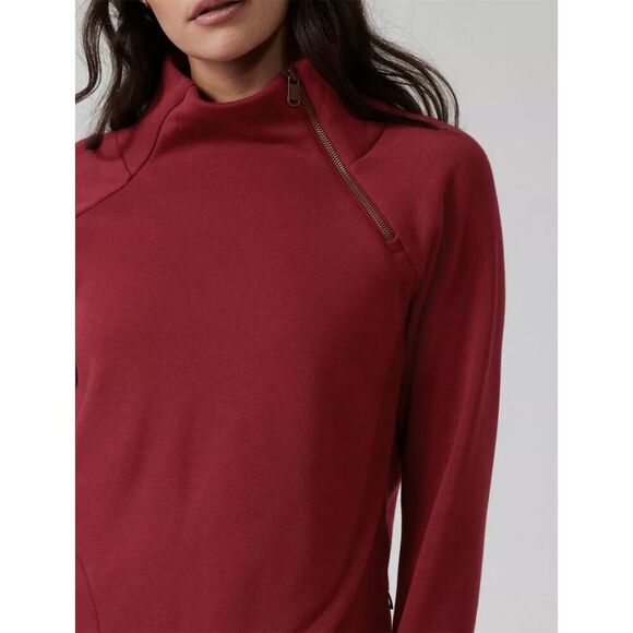 Athleta Women's Karma Funnel Neck Pullover Sweatshirt Red Size Small - Picture 5 of 14